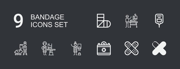 Editable 9 bandage icons for web and mobile