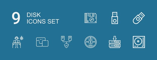 Editable 9 disk icons for web and mobile