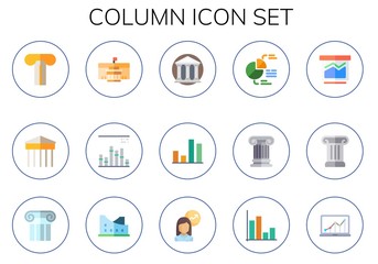 Modern Simple Set of column Vector flat Icons