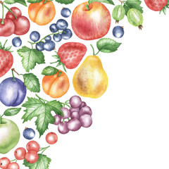 Background of fruits and berries