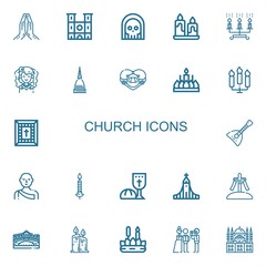 Editable 22 church icons for web and mobile