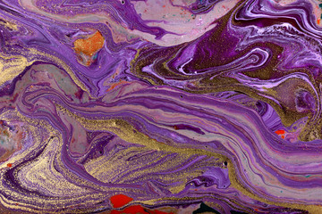 Purple marble abstract fluid art pattern.