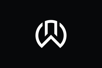 Minimal elegant monogram art logo. Outstanding professional trendy awesome artistic WO OW initial based Alphabet icon logo. Premium Business logo White color on black background