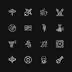 Editable 16 instruments icons for web and mobile