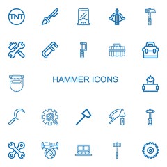 Editable 22 hammer icons for web and mobile