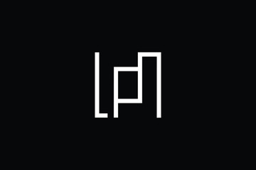 Minimal elegant monogram art logo. Outstanding professional trendy awesome artistic WP PW initial based Alphabet icon logo. Premium Business logo White color on black background