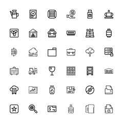 Editable 36 storage icons for web and mobile