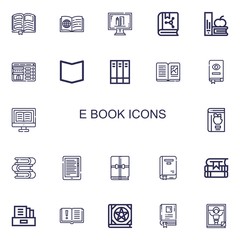 Editable 22 e-book icons for web and mobile