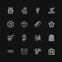 Editable 16 dog icons for web and mobile
