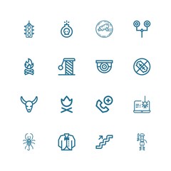 Editable 16 danger icons for web and mobile