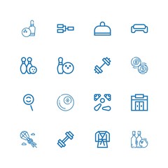 Editable 16 bowling icons for web and mobile