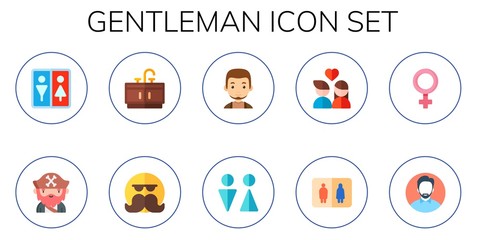 Modern Simple Set of gentleman Vector flat Icons