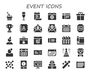 Modern Simple Set of event Vector filled Icons