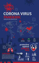 Naklejka premium Simple illustration of protective measures against the new coronavirus COVID -19