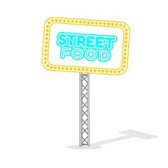 Abstract street food concept. Text in frame