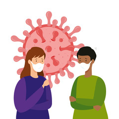 particle covid 19 isolated icon icon vector illustration design