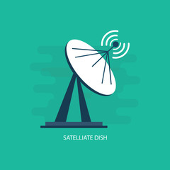 Satellite tv dish icon vector