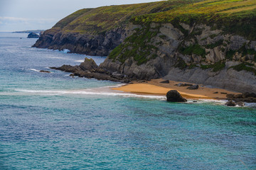 Amazing coast with incredible cliffs near the village of Liencres. Cantabria. Northern coast of...