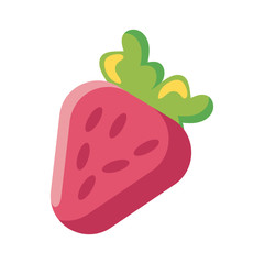 juicy strawberry on white background