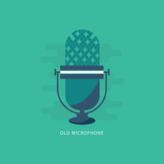 Retro microphone Illustration Vector Icon