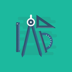 Protractor Ruler set Vector icon flat design