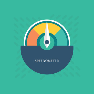 speedometer icon flat design