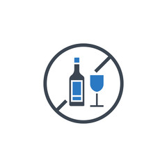 No Drinking related vector glyph icon. Isolated on white background. Vector illustration.