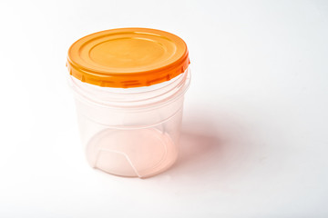 Plastic food container isolated on a white background