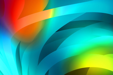 Abstract background with colorful gradient. Vibrant graphic wallpaper with stripes design. Fluid 2D illustration of modern movement.