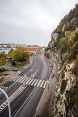 Road near the Liberty hill. Budapset Hungary. Autumn