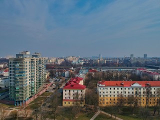Fototapeta na wymiar Aerial view of Minsk, Belarus