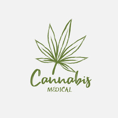 Marijuana , cannabis leaf vector illustration ,natural essence oil 