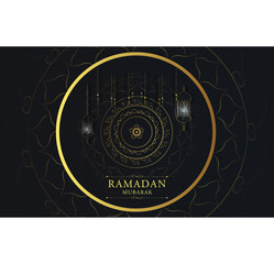 Background ramadan mubarak with lantern and luxury ornament design. Vector illustration ramadan mubarak background.