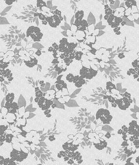 gray colour vintage abstract floral seamless pattern for surface textile design