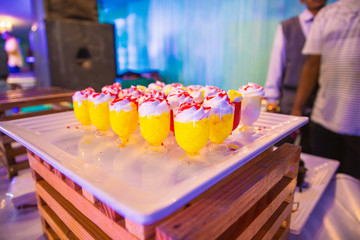 Cake ice cream in a party