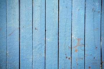 The texture of the wooden fence in cyan