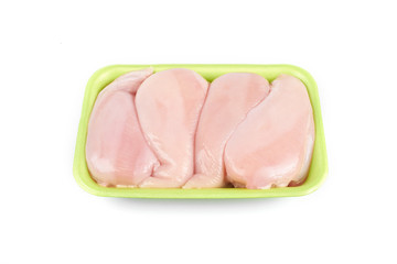 Raw chicken fillet ,isolated on white background