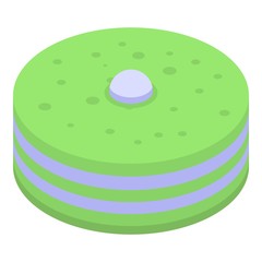 Matcha tea cake icon. Isometric of matcha tea cake vector icon for web design isolated on white background