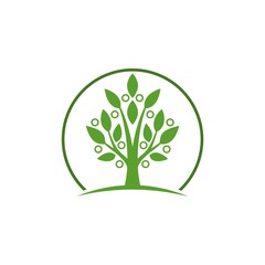 Tree logo template. Nature icon design isolated on white background