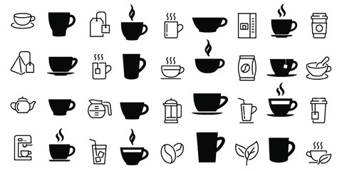 Fototapeta na wymiar coffee cup icon set Style stock vector