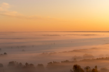 Obraz premium Fog on sunrise