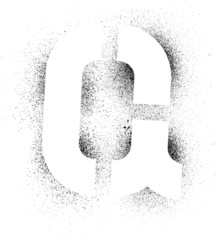 Street Art Stencil Designer Font set in vector format - Q