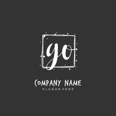 Handwritten initial letter G O GO for identity and logo. Vector logo template with handwriting and signature style.