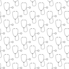 medic stethoscope pattern on white bg vector eps 10 design