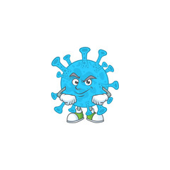 Coronavirus backteria mascot design style with grinning face