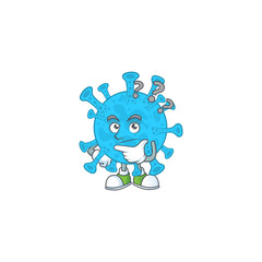 Coronavirus backteria mascot design concept having confuse gesture