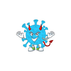 A picture of devil coronavirus backteria cartoon character design