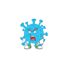 Coronavirus backteria cartoon character design with mad face