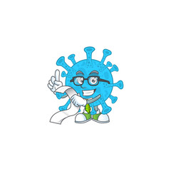Mascot cartoon concept of coronavirus backteria with menu list