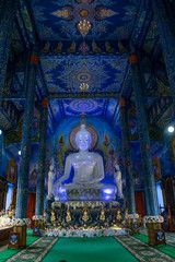 Blue temple buddha thailand